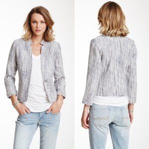 NWOT Lucky Brand Blue & White Marina Tweed Blazer
